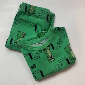 MINECRAFT TM & Mojang AB Little Boys Green Blues Cotton Pajama Game Set Size 8